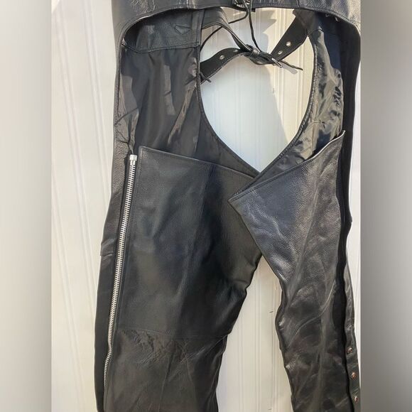 Men's Leather Motorcycle Chaps - Ride Protection M, 3XL - Picture 10 of 15